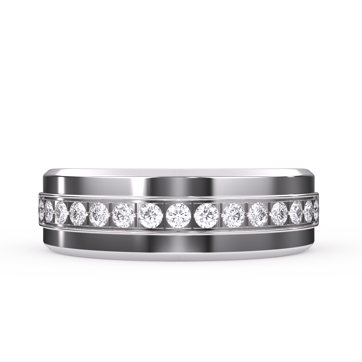 Minimalist Colorless Diamond Wedding Band